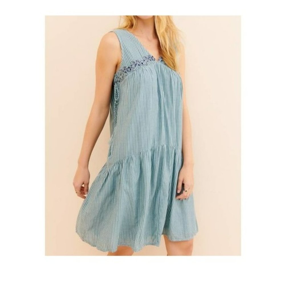 Aida Embroidered Mini Dress by Anthropologie
